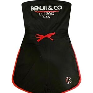 Benjii & CO Signature Red Line Romper - Black